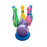 Rosolly Junior Bowling Set With 5 Bottles 2 Balls And 1 Ball Stand Ring | Plastic | Toys| 1+ Years