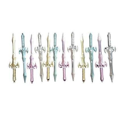 Rosolly 12 PCS_Set Talwar Star Style Sword Novelty Ball Pen | Plastic | Stationery | 5+ Years