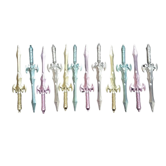 Rosolly 12 PCS_Set Talwar Star Style Sword Novelty Ball Pen | Plastic | Stationery | 5+ Years