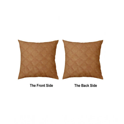 Rosolly Pack Of_4 Polyester Printed Car Pillow Sets (Brown, Size:Â 12x12 In)