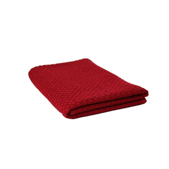 Rosolly Cotton Popcorn Weave Bath Towels (Red)