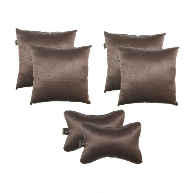 Rosolly Pack Of_6 Polyester Solid Car Pillow Sets (Grey, Size:Â 12x12 In)