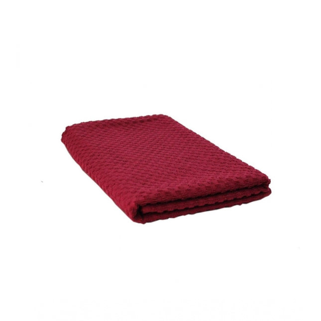 Rosolly Cotton Popcorn Weave Bath Towels (Maroon)