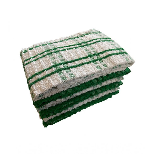 Rosolly Pack Of_6 Cotton Checkered Kitchen Towel Sets (Green)