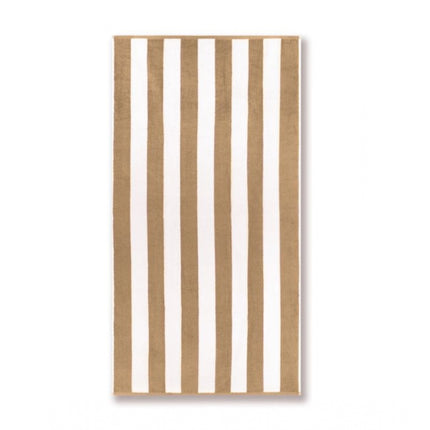 Rosolly Cotton Striped Bath Towels (Beige &amp; White, Size:Â 36x71 In)