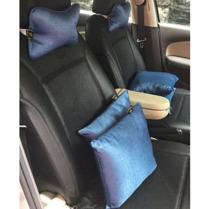 Rosolly Pack Of_6 Polyester Solid Car Pillow Sets (Navy Blue, Size:Â 12x12 In)