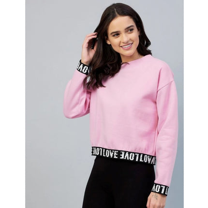 Rosolly Women's Fleece Solid Long Sleeves Sweatshirt (Pink)