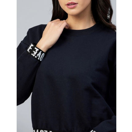 Rosolly Women's Fleece Solid Long Sleeves Sweatshirt (Navy)