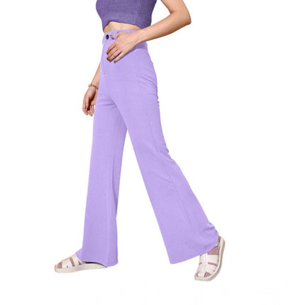 Rosolly Women's Polyester Cow Pattern Pant (Pruple)