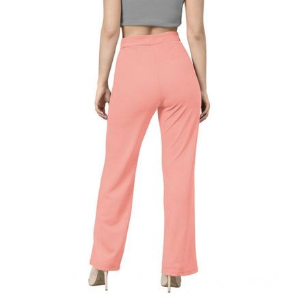 Rosolly Women's Polyester Cow Pattern Pant (Peach)