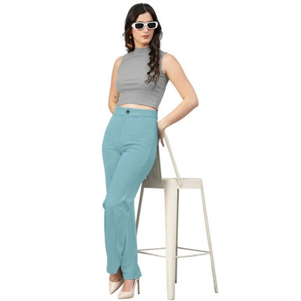 Rosolly Women's Polyester Cow Pattern Pant (Pista)