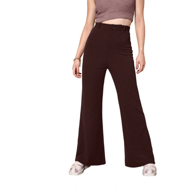 Rosolly Women's Polyester Cow Pattern Pant (Coffee)