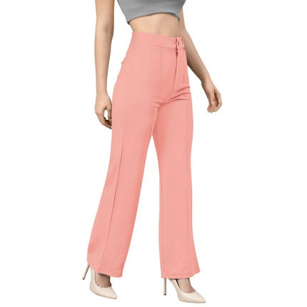 Rosolly Women's Polyester Cow Pattern Pant (Peach)