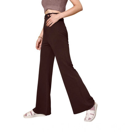 Rosolly Women's Polyester Cow Pattern Pant (Coffee)