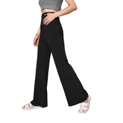 Rosolly Women's Polyester Cow Pattern Pant (Black)