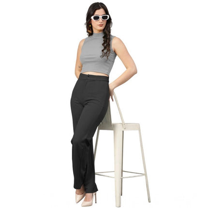 Rosolly Women's Polyester Cow Pattern Pant (Black)