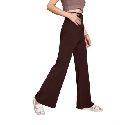 Rosolly Women's Polyester Cow Pattern Pant (Coffee)
