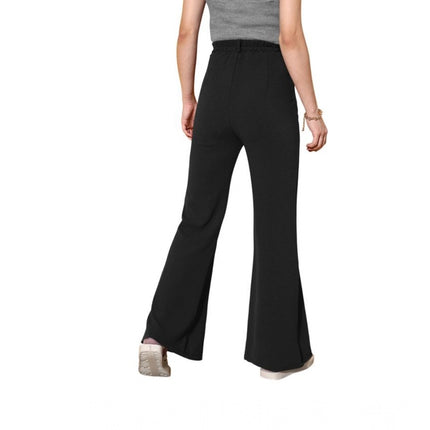 Rosolly Women's Polyester Cow Pattern Pant (Black)