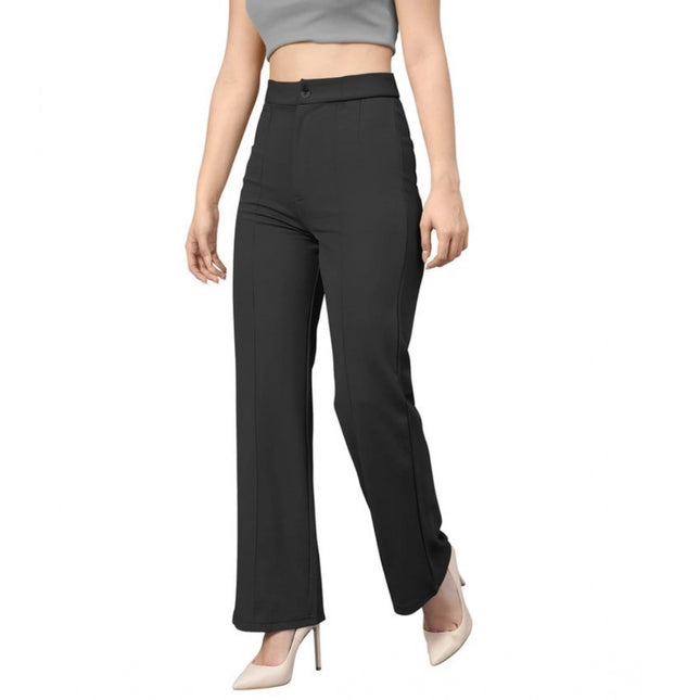 Rosolly Women's Polyester Cow Pattern Pant (Black)