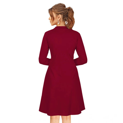 Rosolly Women's Knitting stretchable Solid Round Neck Full Sleeve Dress (Maroon)