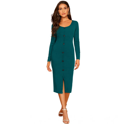 Rosolly Women's Knitting stretchable Round Neck Full Sleeve Dress (Morpich )