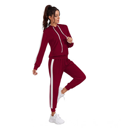 Rosolly Women's Knitting stretchable Solid Hooded Neck Full Sleeve Track Suit (Maroon)