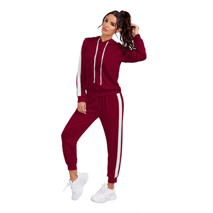 Rosolly Women's Knitting stretchable Solid Hooded Neck Full Sleeve Track Suit (Maroon)