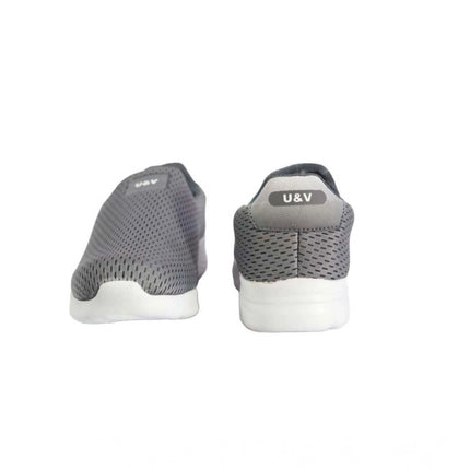 Rosolly Men's Casual Synthetic Leather Pull On Shoes (Grey)