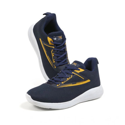 Rosolly Men's Casual Synthetic Leather Lace-Up Shoes (Blue)