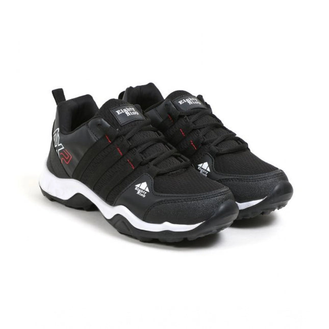 Rosolly Men's Casual Synthetic Leather Lace-Up Shoes (Black)