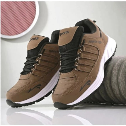 Rosolly Men's Casual Synthetic Leather Lace-Up Shoes (Brown)
