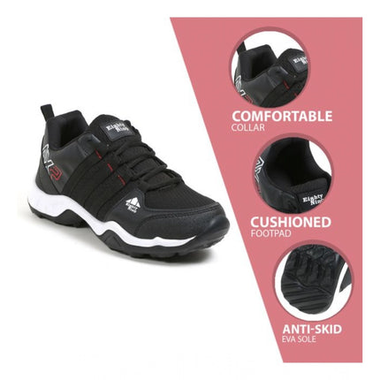 Rosolly Men's Casual Synthetic Leather Lace-Up Shoes (Black)
