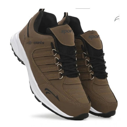 Rosolly Men's Casual Synthetic Leather Lace-Up Shoes (Brown)