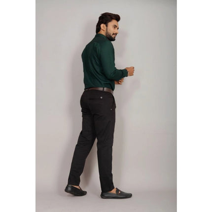 Rosolly Men's Casual Cotton Solid Full Sleeve Shirt (Green)