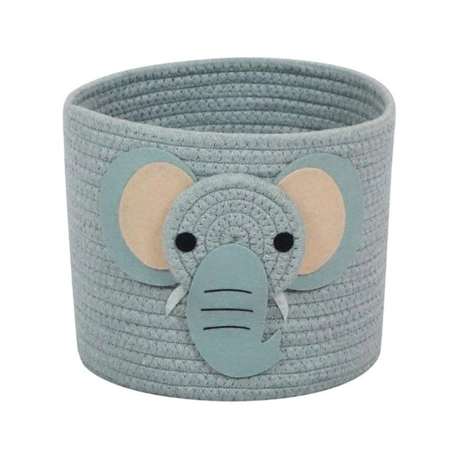 Rosolly Cotton Elephant Basket 10x8 Inch Pack of 1 (Grey)