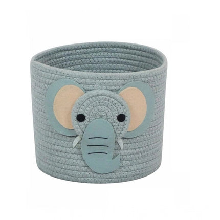 Rosolly Cotton Elephant Basket 10x8 Inch Pack of 1 (Grey)