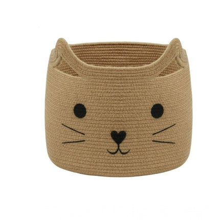 Rosolly Cotton Large Storage Cat Basket 15x11 Inch Pack of 1 (Beige)