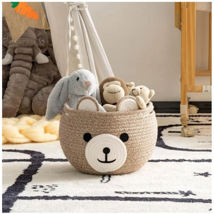 Rosolly Cotton Bear Shaped Storage Baskets Pack of 1 (Mix)