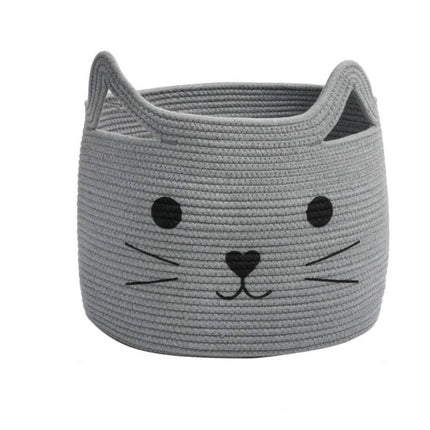 Rosolly Cotton Large Storage Cat Basket 15x11 Inch Pack of 1 (Grey)