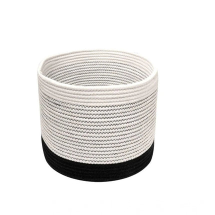 Rosolly Cotton Large Woven Storage Basket 10x10 Inch Pack of 1 (White)