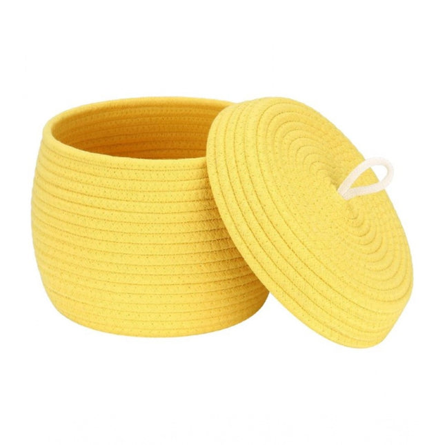 Rosolly Cotton Bear Shaped Storage Matka Basket With Lid Pack of 1 (Yellow)