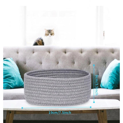 Rosolly Cotton Storage Rope Woven Baskets Pack of 2 (Grey)