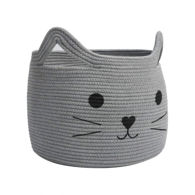 Rosolly Cotton Large Storage Cat Basket 15x11 Inch Pack of 1 (Grey)