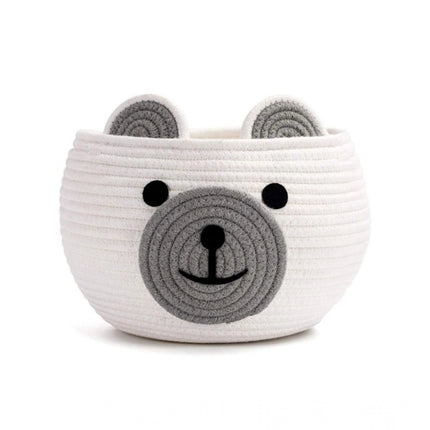Rosolly Cotton Bear Shaped Storage Baskets Pack of 1 (White)