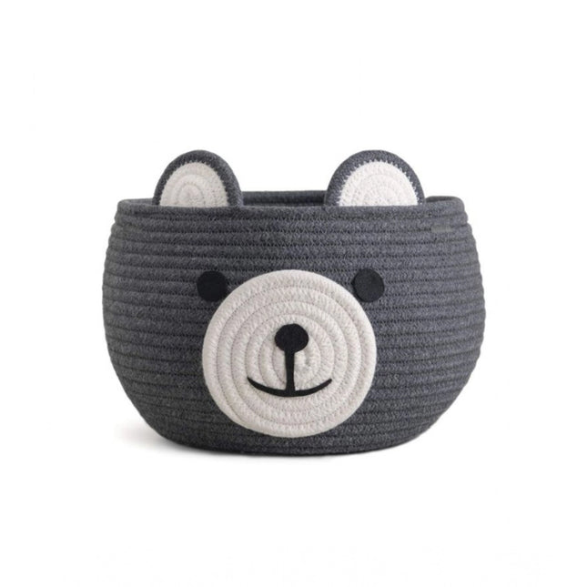 Rosolly Cotton Bear Shaped Storage Baskets Pack of 1 (Grey)