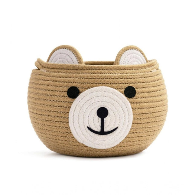 Rosolly Cotton Bear Shaped Storage Baskets Pack of 1 (Beige)