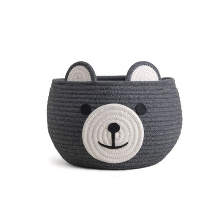 Rosolly Cotton Bear Shaped Storage Baskets Pack of 1 (Grey)