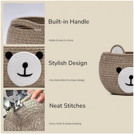 Rosolly Cotton Bear Shaped Storage Baskets Pack of 1 (Mix)