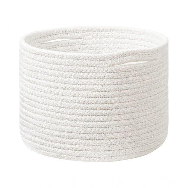 Rosolly Cotton Storage Rope Woven Baskets 9x7 Inch Pack of 1 (White)