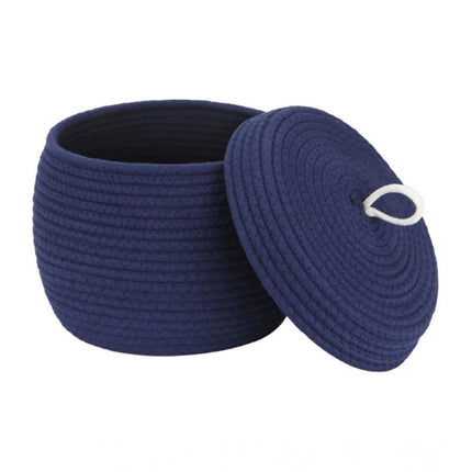Rosolly Cotton Bear Shaped Storage Matka Basket With Lid Pack of 1 (Blue)